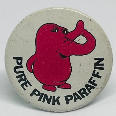 Pure Pink (Aladdin) Paraffin Vintage Promo Pin Lapel Badge Elephant Home Heating - Image 1 of 2