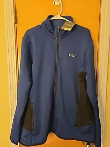 Giacca Eddie Bauer Intel Company XL pile elasticizzato erica full zip blu - Nuova! - Foto 1 di 8