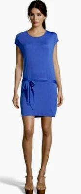 Vestido modal manga corta espalda en V jersey alto hippie azul nuevo con etiquetas $395 Foto 1 de 2