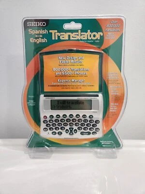 SEIKO SPANISH ENGLISH TRANSLATOR TR2250 CALCULATOR GAMES VERB CONJUGATION NEW - Image 1 of 4