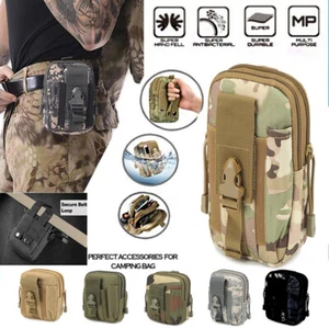 Camo Tactical MOLLE Military Phone Pouch Waist Bag for Hiking Running Outdoor - Picture 1 of 13