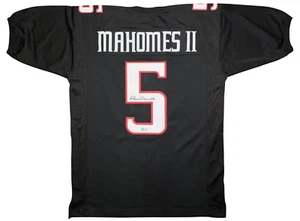 PATRICK MAHOMES II AUTOGRAPHED TEXAS TECH RED RAIDERS #5 BLACK JERSEY BECKETT - Picture 1 of 1