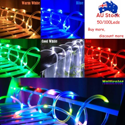 Solar LED String Lights Outdoor Waterproof Fairy Garden Hanging Xmas Lamp Decor - Image 1 of 4