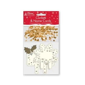 Tarjetas de confeti y lugar de nombre para mesa de comedor de Navidad diseño de copo de nieve - Imagen 1 de 1