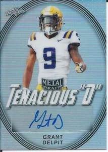 2020 Leaf Metal Draft Football GRANT DELPIT Silver Parallel Tenacious D 26/60 - Picture 1 of 2