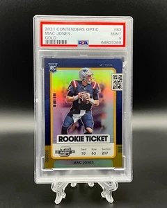 2021 Contenders Optic - MAC JONES - True Gold 4/10 Rookie Ticket PSA 9 - Picture 1 of 2