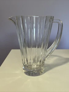 Heavy Vtg Crystal Pitcher similar to Viilleroy Boch P Picasso style Glass 6.75"H - Picture 1 of 16