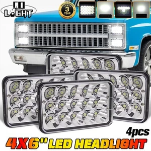 4PCS 4x6" LED Headlights Hi/Lo Beam DRL For Chevy C10 C20 Pickup truck 1980-1986 - Bild 1 von 14