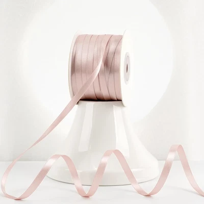 Rose Gold Satin Ribbon 1/4 Inch Lux Double Sided Satin 100 Yards Thin Rose Gold - Изображение 1 из 4