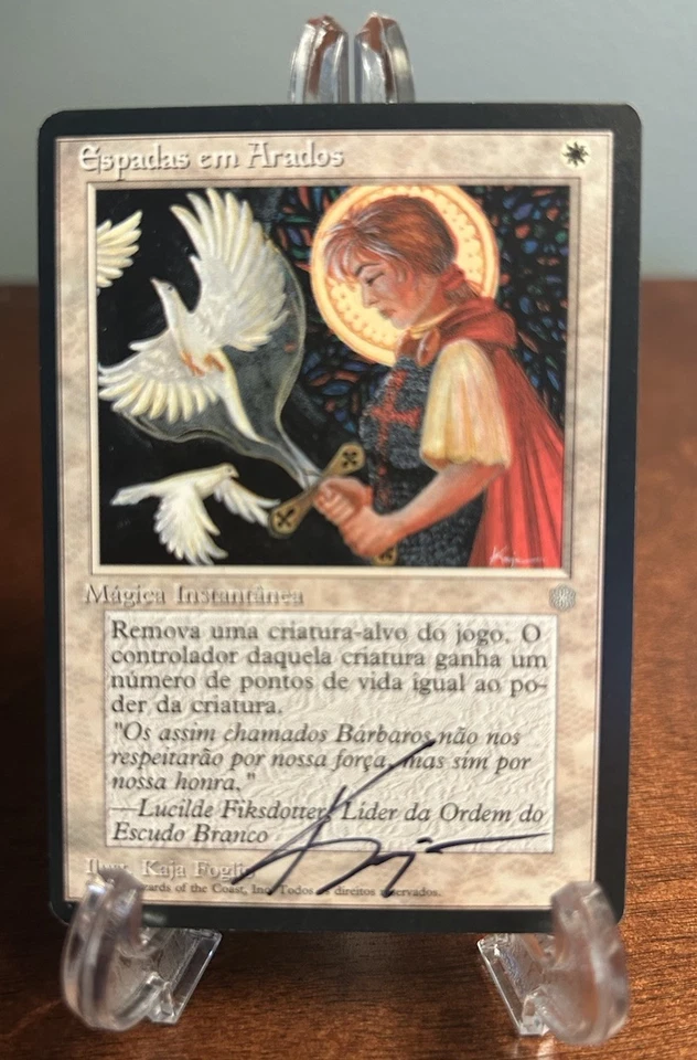 MTG Swords To Plowshares Signed Kaja Foglio Artist Proof Portuguese Ice Age AP - Image 1 of 2