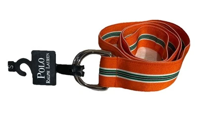 NWT $75 VTG POLO RALPH LAUREN Fabric Belt Small Orange Made In USA D-Ring RL67 - Image 1 of 4