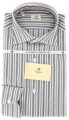 Camisa Borrelli Gris Rayas - Extra Delgada - 15.5/39 - (EV65090GIANNI) Foto 1 de 4