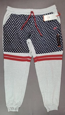 Pantalones deportivos patrióticos grises Encye 5XL cintura con cordón Foto 1 de 4