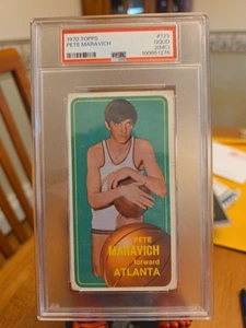Pete Maravich 1970 Topps Basketball RC #123 PSA 2 (MC) Atlanta Hawks - Picture 1 of 3