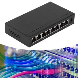 Commutateur Ethernet Adaptatif 8 Ports Répartiteur Réseau Plug And Play Prise - Zdjęcie 1 z 18