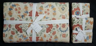 Pottery Barn Penelope King Cal King Quilt + 2 King Pillow Shams Warm Multi NEW - Image 1 of 4