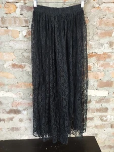 Sacha Spitzenrock Damen Gr. S Small schwarz durchsichtig Vintage Gummibund AB - Bild 1 von 3