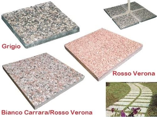 FRASCHETTI PIASTRA BASE CEMENTO GRIGIO OMBRELLONE GIARDINO MATTONELLA BASAMENTO CM50x50H3,7
