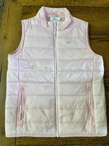 Vineyard vines girls lightweight light pink puffer vest size large - Picture 1 of 3
