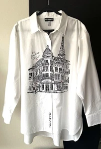 Karl Lagerfeld 100% Cotton Shirt / White/ Paris Size XL - Picture 1 of 6