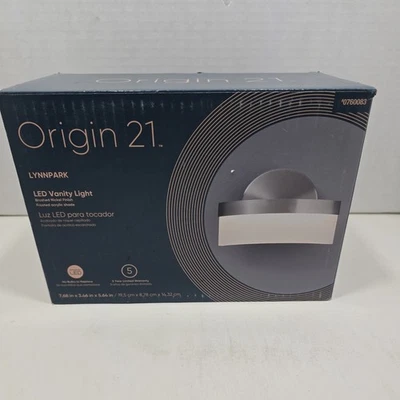 new Origin 21 Lynnpark LED Vanity Light Brushed Nickel Frosted Acrylic  - Image 1 of 4