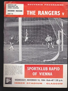 The Rangers v Sportklub Rapid of Vienna Souvenir Programme (Nov 18 1964) - Picture 1 of 1