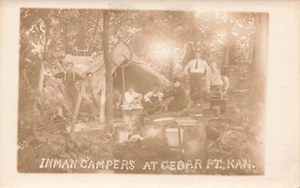 LP11 Cedar Point Kansas Camping 1912 RPPC Vintage Postkarte - Bild 1 von 2