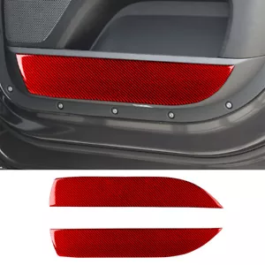 2×Red Carbon Fiber Front Door Anti Kick Panel Trim For Land Rover Defender 2020+ - Bild 1 von 11
