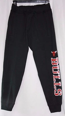 NEW Boys Girls Kids Youth MAJESTIC Chicago BULLS Black Red Logo NBA Sweat Pants  - Image 1 of 2