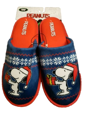 Chinelos femininos de Natal Peanuts Snoopy floco de neve tamanho grande 9/10 novos femininos - Imagem 1 de 2