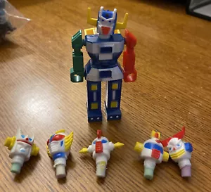 VTG Diecast Robot Pencil Sharpener & Interchangeable Eraser Set Anime 80’s Rare - Picture 1 of 8
