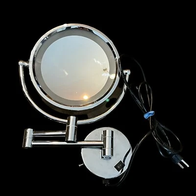 360 LED Lighted 8” Double Sided Makeup, VANITY Or Bathroom  Chrome Mirror Direct - image 1 of 4