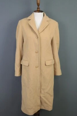 JIL SANDER Beige Wool Silk Single Breasted Overcoat Coat Jacket Size 34 - Image 1 of 4