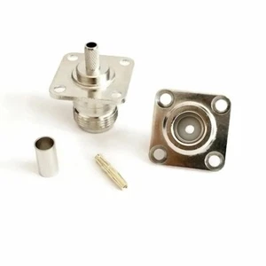 PureTek Tipo N Hembra 4 Agujero Panel Montaje Mamparo Coax Conector Presión RG58 - Imagen 1 de 2