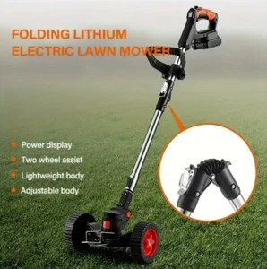 Foldable Electric Lawnmower With Digital Display And High Capacity Battery - Picture 1 of 9