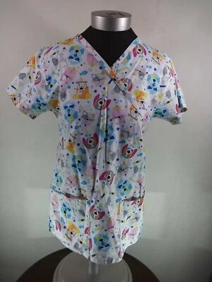 Bonita Scrub Woman's XS cotton blend Dos And Cats Pattern Medical. Chest 17in  - Image 1 of 4