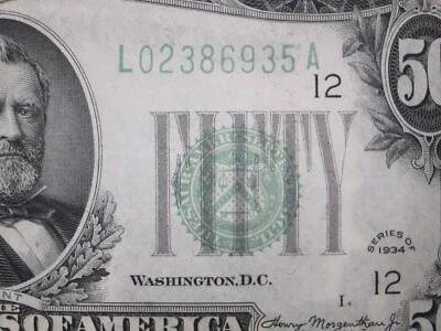 1934 $50 FRN #L02386935A - Image 1 of 4