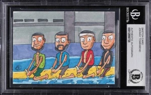 Tarjeta de boceto Carmelo LeBron James Chris Paul Dwyane Wade barco banana 1/1 BAJO - Imagen 1 de 2