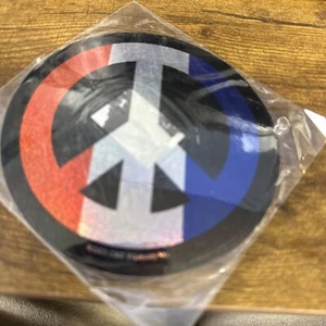 Peace Sign 4" Round Glitter Sticker - Picture 1 of 1