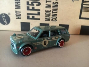 Hot Wheels Loose Olive/Green Nissan Diorama Datsun 510 Bluebird Wagon ~ LOOSE - Picture 1 of 12