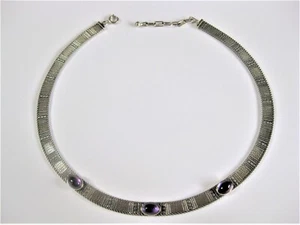 Collier Silber 835 mit Amethysten, 31,6 g - Bild 1 von 3