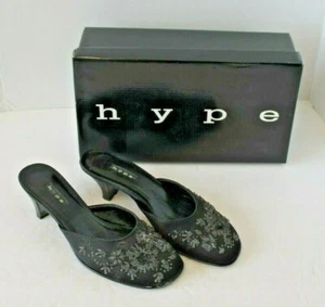 Zapatos Hype Mules negros satinados con cuentas Mules Gabor Slides con caja para mujer talla 6 - Imagen 1 de 10