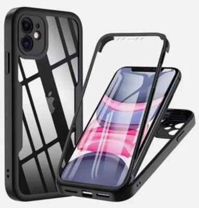 Full Body Clear Hybrid Shockproof 360 Case For iPhone 14 15 16 Pro Max 13 12 11 - Picture 1 of 8