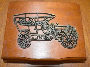 W.A Stratford Playing Cards Antique Cars Double Boxed Set Wooden Box Vintage - Picture 1 of 9