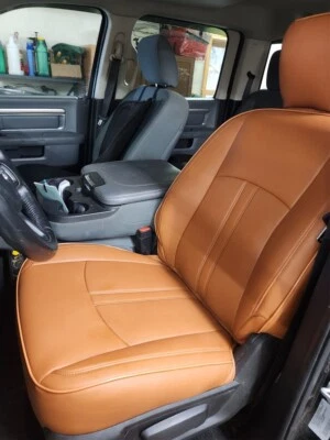 PARA DODGE RAM 1500 MOTOPTES 2000-2024 COJINES DE ASIENTO DE COCHE PERSONALIZADOS CUERO DURADERO Foto 1 de 4