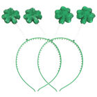 2 Pcs Headband Green Shamrock Headwear Accessories Four Leaf