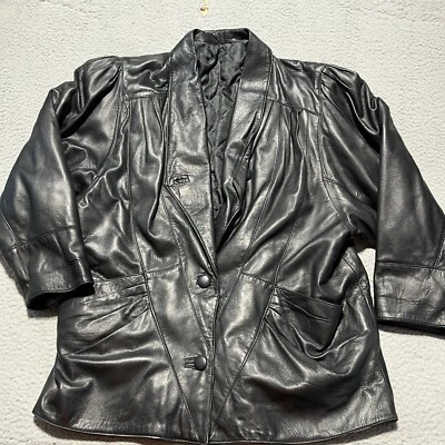 Vera Pelle кожаная куртка женщин средний черный выстеганный клуб мотоциклиста сделано в Италии - Изображение 1 из 4