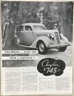 1935 magazine ad for Chrysler  - 1935 Chrysler Airstream Sedan for this Spring