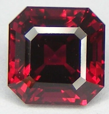 EXCELLENT CUT ASSCHER 9x9 MM. PIGEON BLOOD RED RUBY LAB CORUNDUM - Image 1 of 3