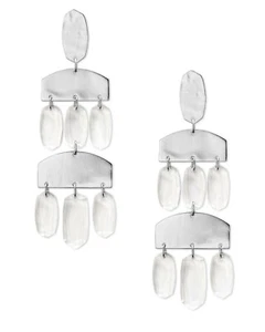 💖🌟NWT Kendra Scott Emmet Earrings in Rhodium Clear Glass🌟💖 - Picture 1 of 10